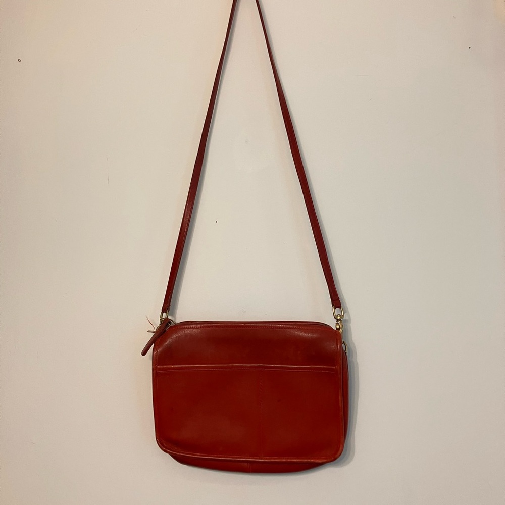 Coach Red Leather Shoulder Bag